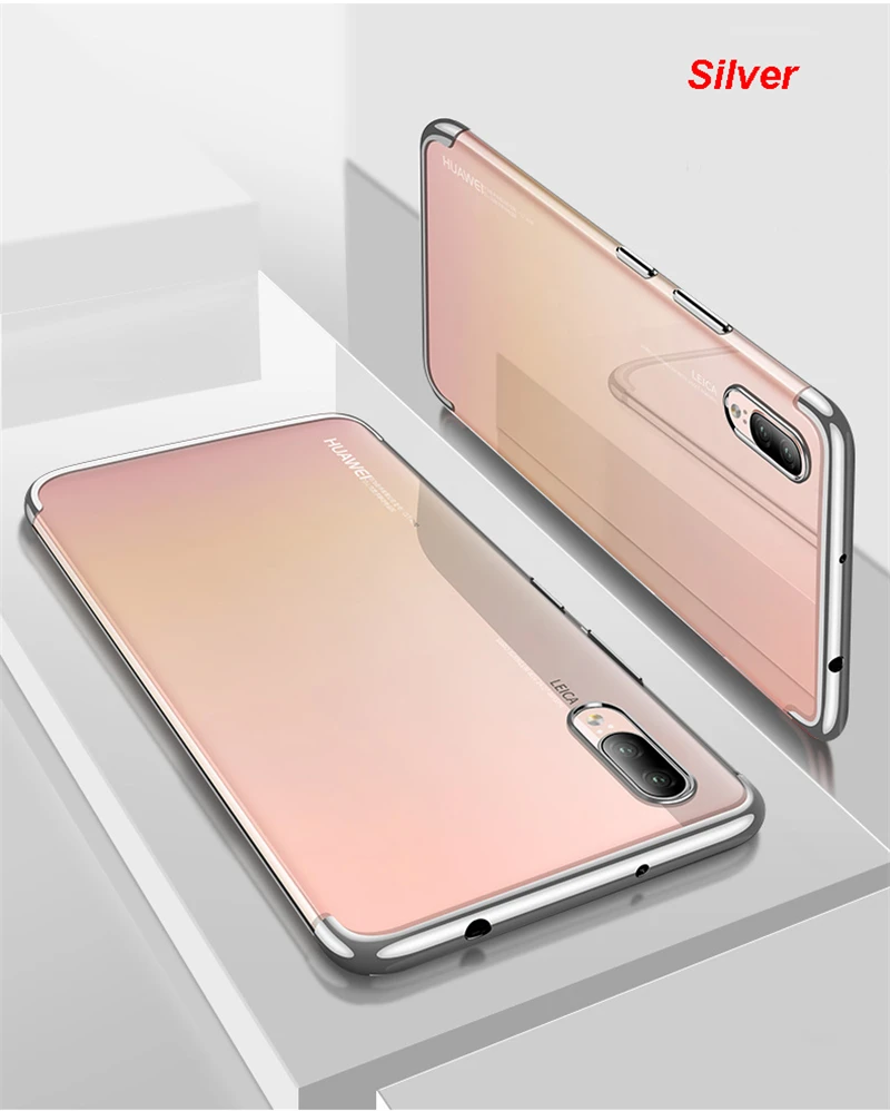 Ultra thin soft TPU Transparent Plating Phone Case For HUAWEI P20 Pro P20 Lite P10 Plus P9 Honor 9 V10 Mate 8 9 10 Pro Cover (7)