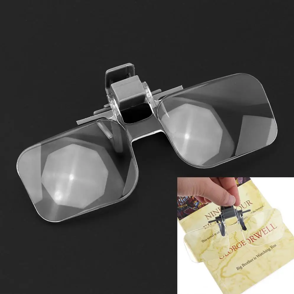 2X Acrylic Lens + ABS Wearable Portable Gripping Glasses Magnifier with