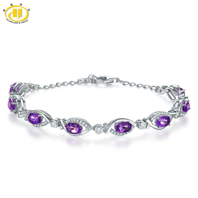 Aliexpress Hutang 4 54ct Genuine Amethyst Bracelet Solid Hutang 4 54ct Genuine Amethyst Bracelet Solid 925 Sterling Silver Purple Gemstone Fine Jewelry Women S 2017