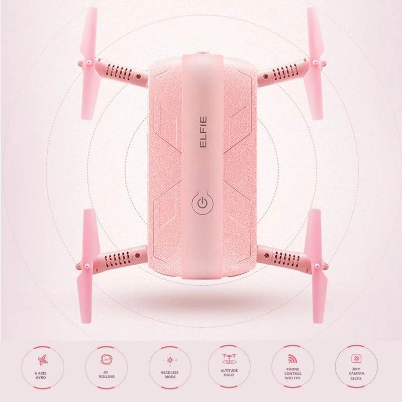 

Pink Foldable Pocket Selfie Drone With Camera Jjrc H37 Wifi Fpv Quadcopter Rc Drones Phone Control Mini Dron Elfie Copter
