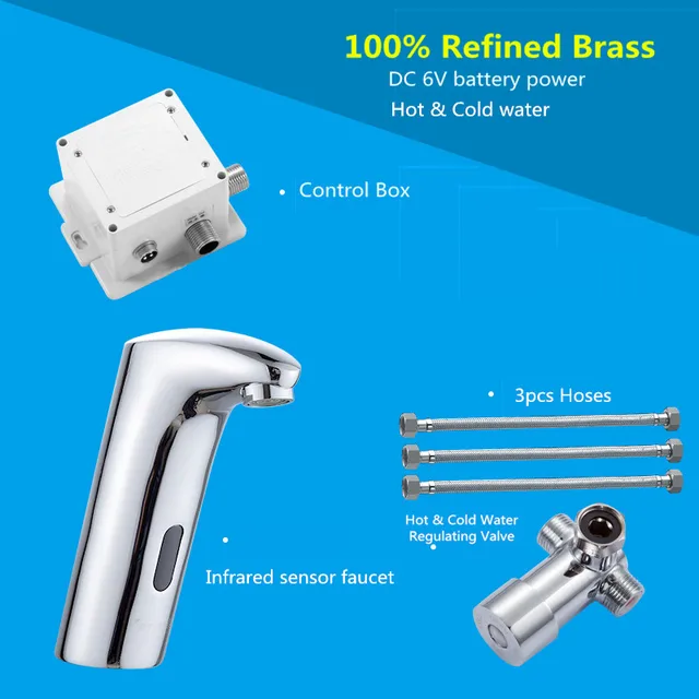 Hands Free Auto Sensor Bathroom Basin Faucet Hot And Cold Washer Sensor