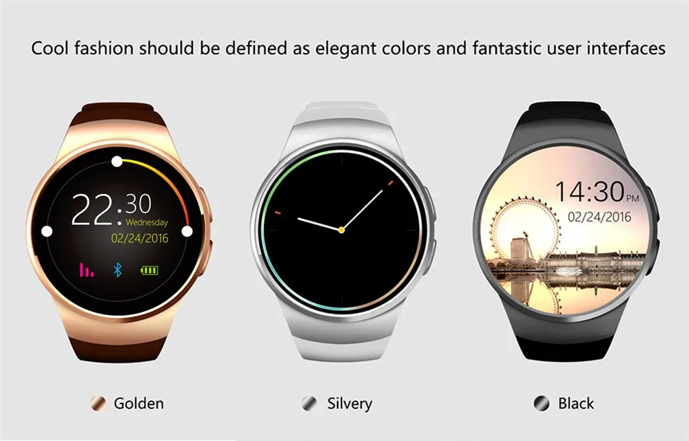 2016 New Product KW18 Smart Watch Android IOS Digital watch Bluetooth Reloj Inteligente SIM Round Heart Rate Monitor Watch Clock31