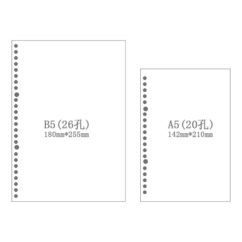 А5, 20 отверстий, B5, 26 отверстий, в горошек, журнал, с отрывными листами, утолщенный, 50 листов, водонепроницаемый, для записей, для школы, канцелярские принадлежности, блокнот D40