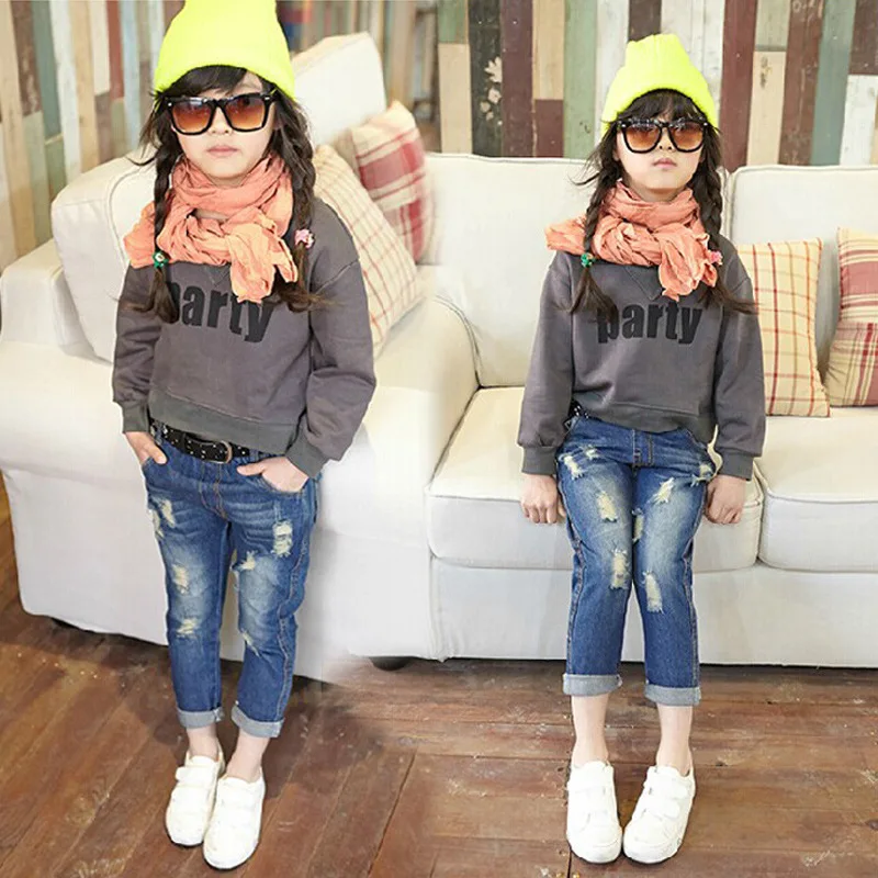 Джинсы детские хлопковые для мальчиков и девочек 4 12 лет|children jeans|children jeans pantsinfant |