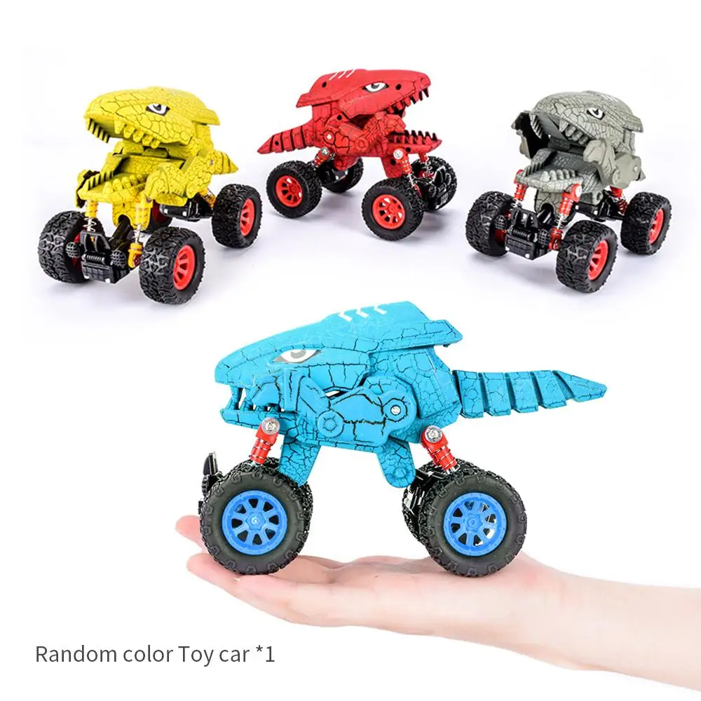 

New Large Size Dinosaur Head Pull Back Car 4 Shock Absorners Anti-skid Tire Movable Mouth Dinosaurs Vehicle Toys Gifts for Kids