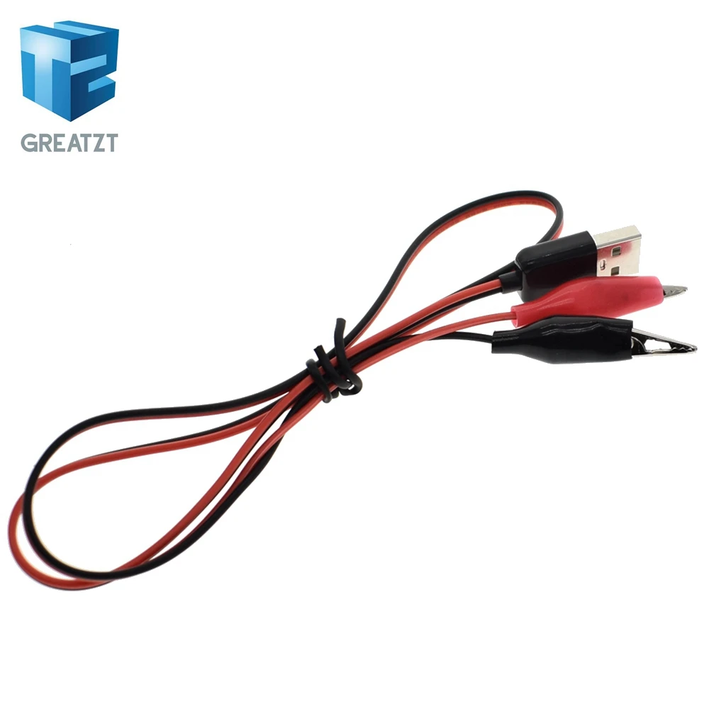 

GREATZT Copper Alligator Clips with Wire Male USB Connector Test Leads Crocodile Clamp
