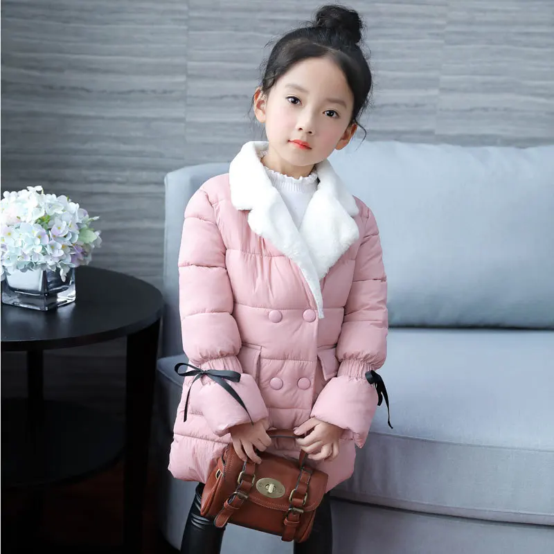 

2018 autumn winter girl thick warm pink coat Girls Winter Warm Fashion Jacket Snowsuit Children outerwear Winter wear Clothes