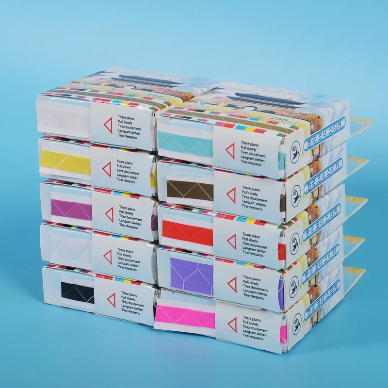 250 шт./кор. самоклеющиеся углу записки ПВХ охраняюшее окружающую среду фотоальбомы 10 видов цветов прямой накачки рамка для картины декор