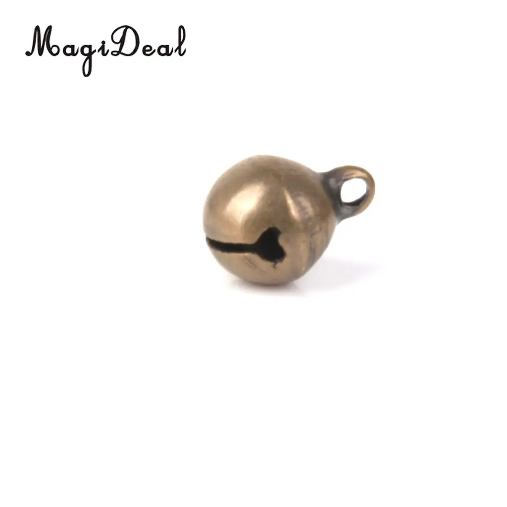 MagiDeal 100pcs Antique Bronze Brass Jingle Bells Charm Bead Jewelry Findings 6mm Festival Home Party XMAS Tree Ornaments
