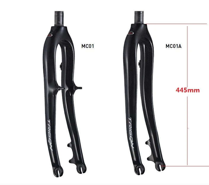 Новый MC01 TRIGON MTB жесткая Карбоновая вилка 26 &quot1 1/8&quot дисковый тормоз 565 г Черный