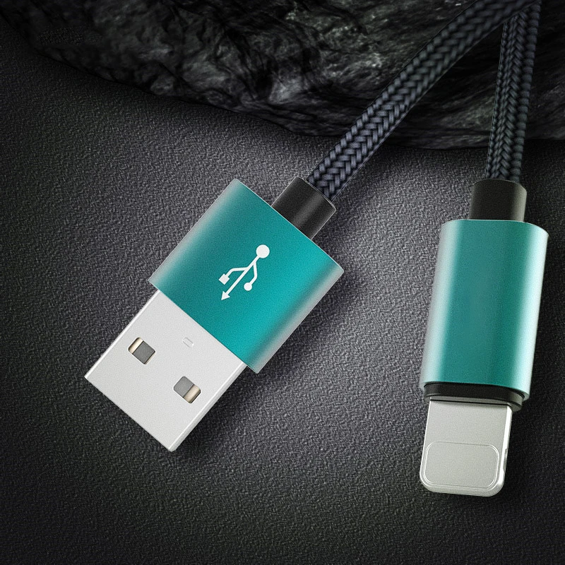 Металлический USB кабель для iPhone 8, 7, 6, 6 S, рок-сплав, нейлоновая оплетка, быстрая зарядка, USB кабель для iPhone X, 10, SE, 5, 5S, для iPad, зарядное устройство