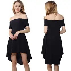 Платье 2019 женские летние на одно плечо 3 вида цветов Мода Коктейль Короткие Женские платья