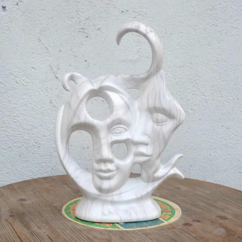  Home Ceramic Figurines Nordic Simple Handmade Matte Face Modeling Ceramic Craft Ornaments Bedroom B - 32850073618