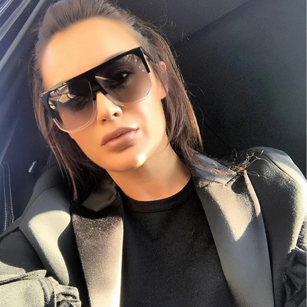 font b Sunglasses b font Flat Top Women Big Frame font b Sunglasses b font