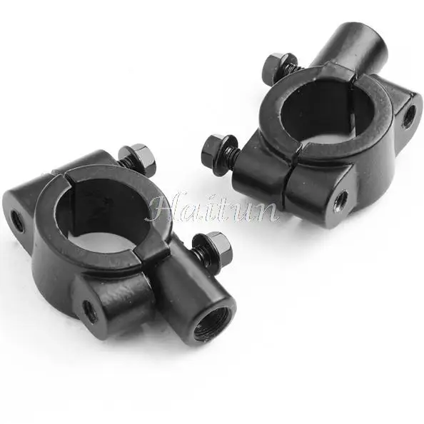 2pcs10MM 7/8 Inch Motorcycle Bicycle Aluminum Handlebar Mirror Mount