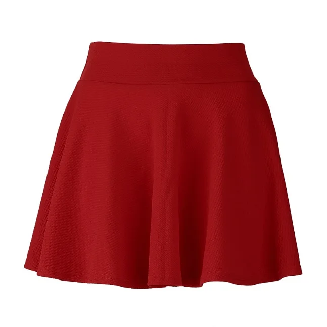 Сексуальные женские плиссированные юбки, Стрейчевые юбки с высокой талией, повседневные хлопковые мини-шорты, юбка для девушек, женская одежда - Цвет: Red