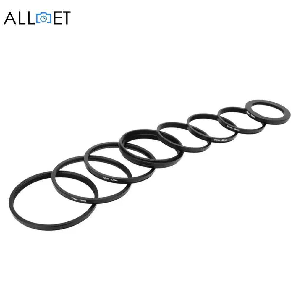 

8pcs 37-82mm 82-37mm Lens Metal Step Up Down Ring Filter Adapter Set 37-40.5-43-46-49-52-55-58-62-67-72-77-82mm