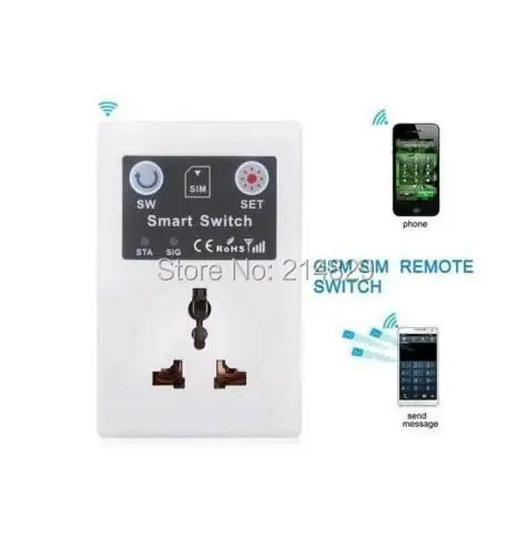 NEW Quad Band AC 110V-220VSMS Remote Control Socket Power Smart Switch GSM-SC1