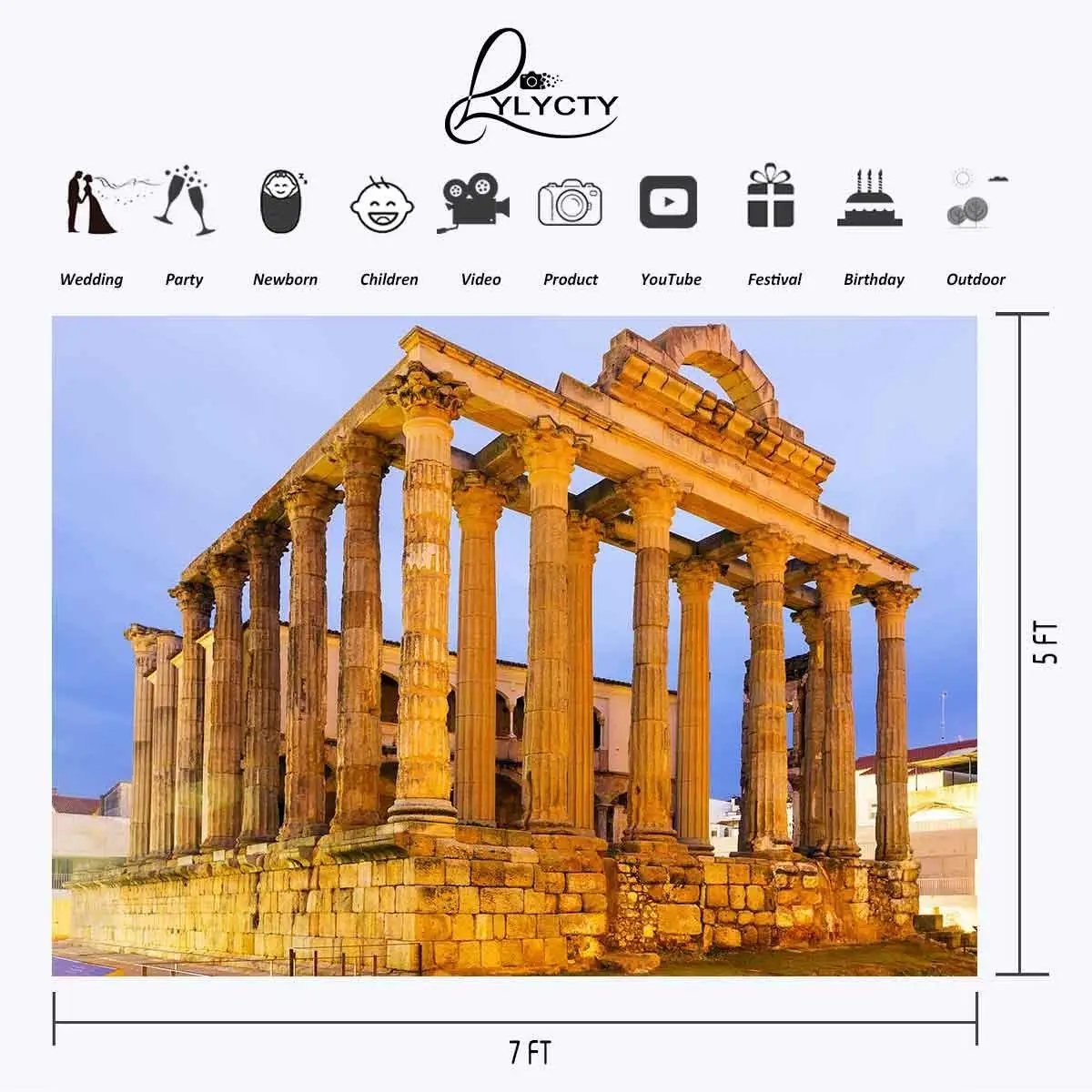 7x5ft фотография Фон архитектурный пейзаж фон греческий Храм реквизит для студии