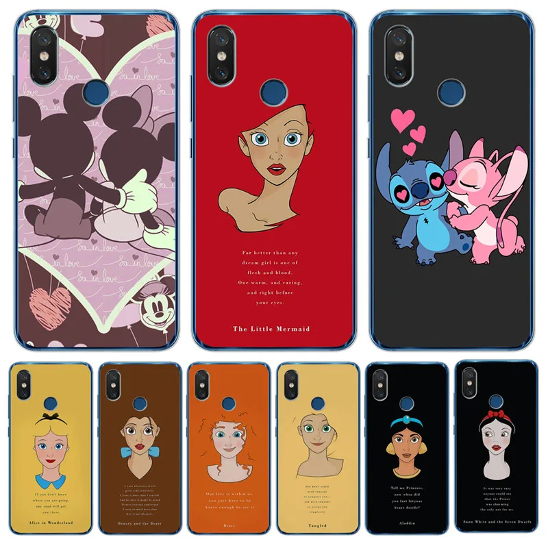 

Luxury For xiaomi Redmi Mi 8 6 A2 Lite 5X 6X A1 6A 4X 4A 5 Plus Note 4 5A Prime Pro Cover Case Coque Mickey woman Alice Stitch