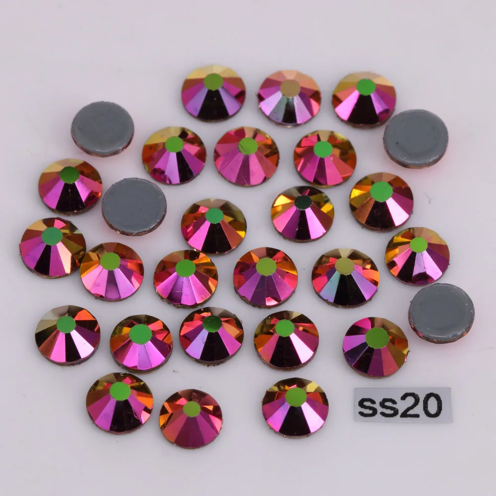 

1440pcs/Lot, High Quality ss20 (4.8-5.0mm) Rainbow-Rose-Gold Hotfix Rhinestones / Iron On Flat Back Crystals