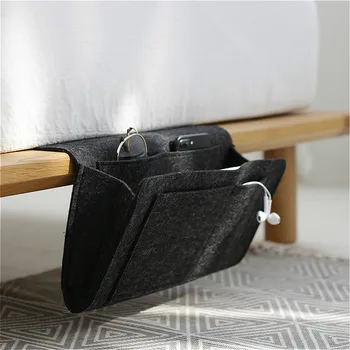 

Wool Felt Bedside Hanging Bags Creative Bedroom Sofa Portable Remote Control Organizer Multi-function Space-Saving Storage Bags