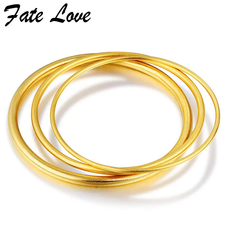 Fate Love Gold Color Frosted Bracelets Bangles For Women 2019 Fashion