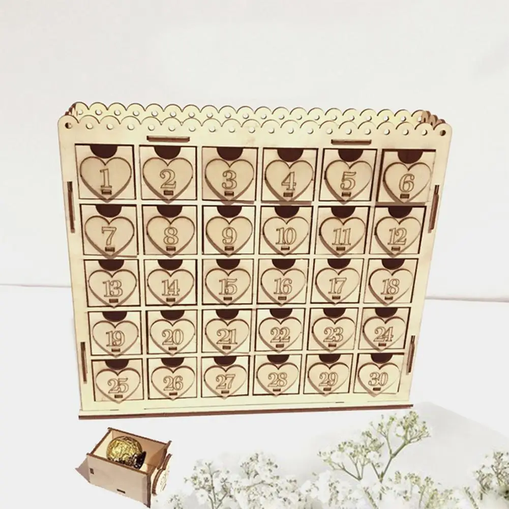 

Wedding Chocolate Cabinet Wooden DIY Drawer LED Countdown Wedding Party Ornament 2019 New Arrivals Dropshipping