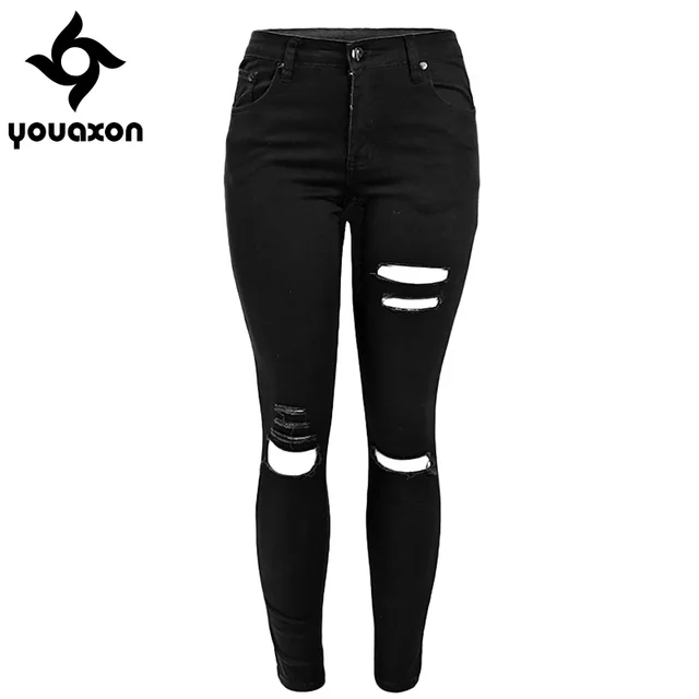 Aliexpress.com : Buy 1878 Youaxon Women`s Celebrity Ripped Stretch ...