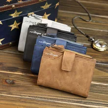 2016 Short Wallets PU Leather Brand Men Wallets Dollar Price Bifold Wallet Vintage Men Card Holder Zipper Coin Purse Pockets