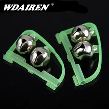 2 шт./лот 50 мм светящаяся морская рыболовная кормушка, рыболовный колокольчик с двойным наконечником, колокольчик с сигнализацией, рыболовные снасти длиной WD-151