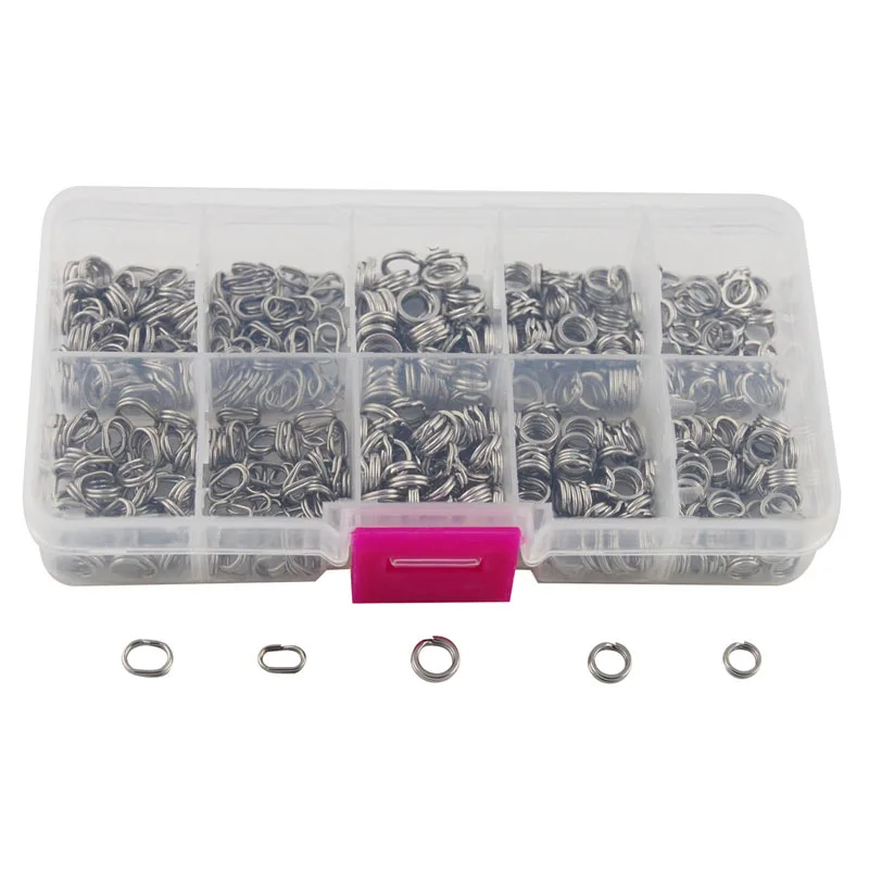 

150pcs Stainless Steel Fishing Split Rings Mixed Size Round Oval Hard Blank Lure Swivel Snap Split Rings Connector Set With Box