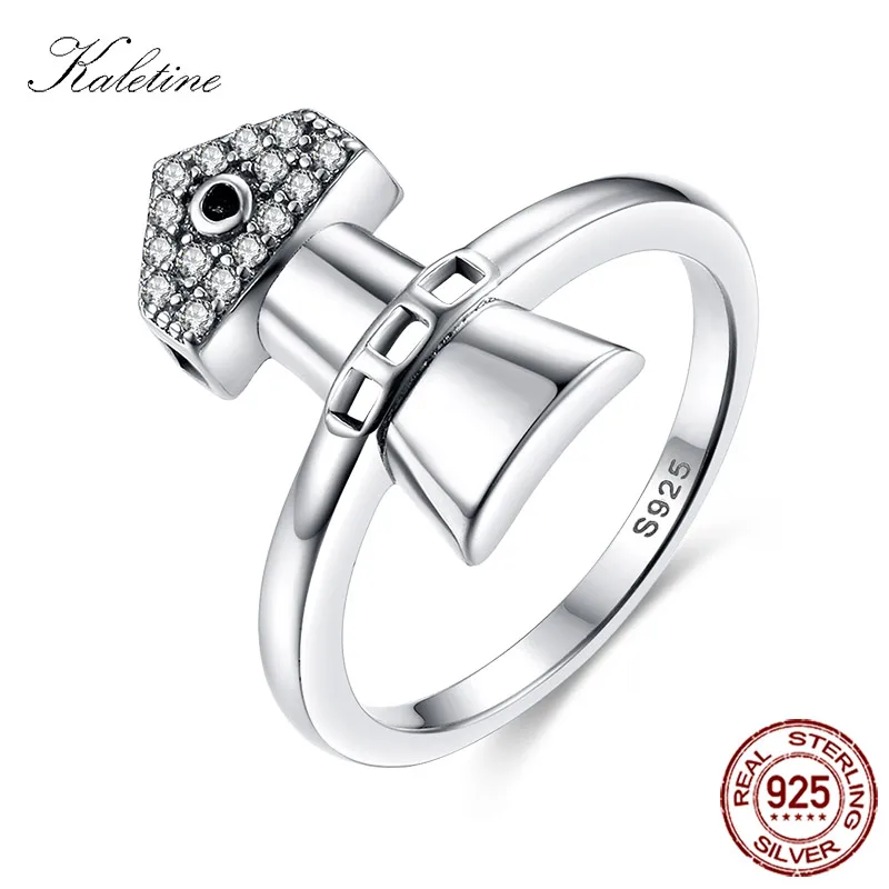 

KALETINE Women Shinning Cubic Zirconia Rings 925 Sterling Silver lighthouse Ring The Shore Beacon Charm for S925 Silver Jewelry