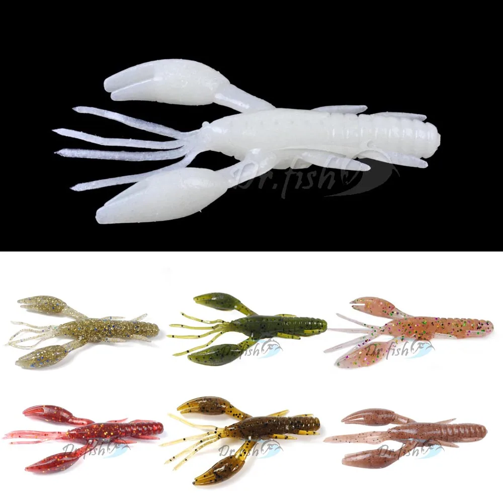 6pcs Ice Fishing Soft Lure Plastics Shrimp Craw Crawfish 3/'/' Tube Crappie Perch