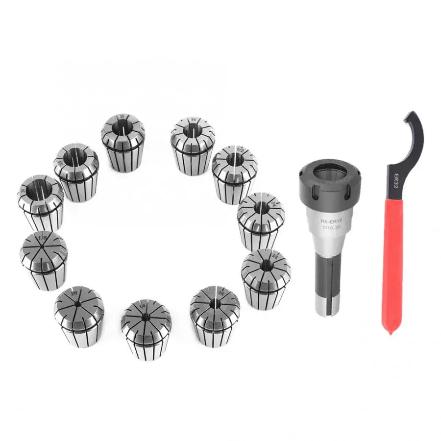 

Extension Lathe Rod R8-ER32 Shank Collet Chuck Holder and Collet Set for CNC Lathe Milling Machine