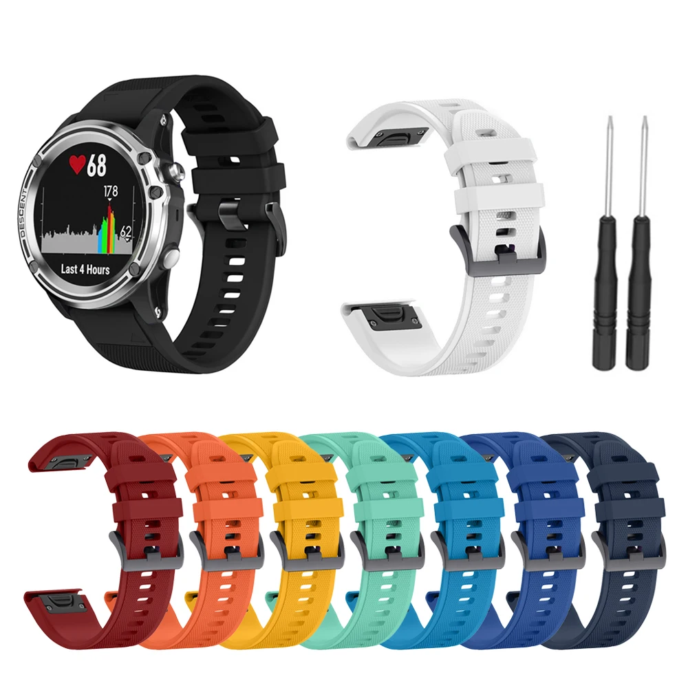 26 22 20 мм ремешок для часов Garmin Fenix 5X 5 5S Plus 3 3HR D2 S60 часы Quick Release силиконовый