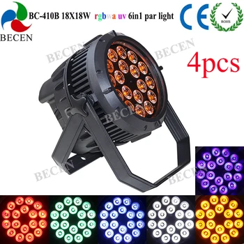 

4pcs 18x18w led par light 6in1 RGBWA UV for stage dj club use
