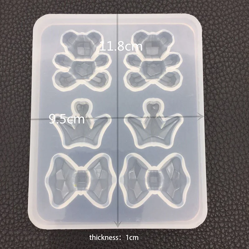 3D Медведь Корона Форма банта торт Силиконовая форма DIY кристалл зеркало помадка
