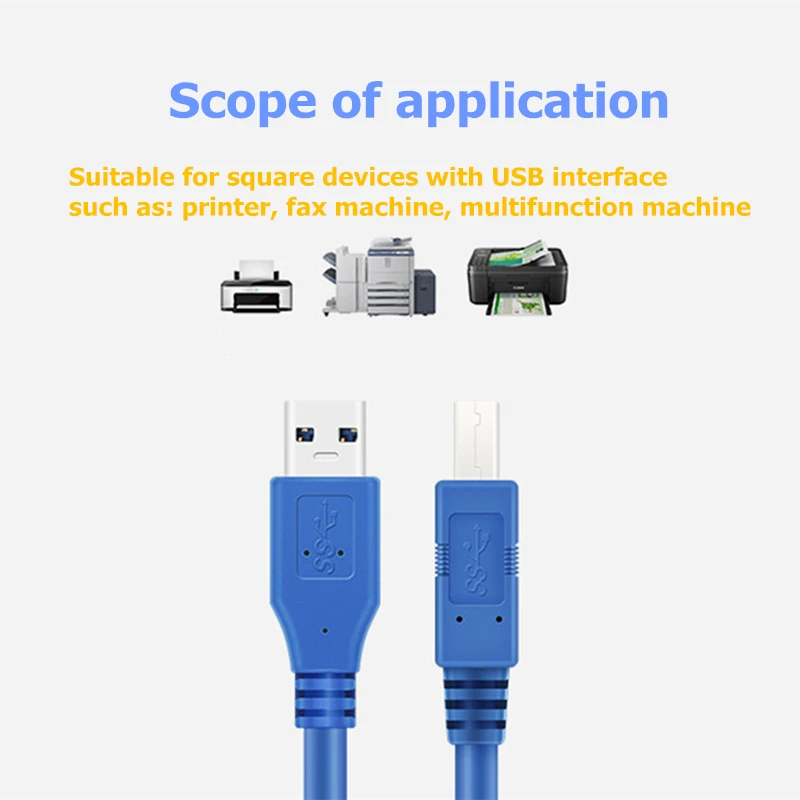 Rankman USB 3.0 Type A Male to USB 3.0 Male B Print Line Sync Printer Cable Data Cord for PC Printer
