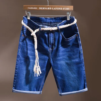 

SULEE Brand New Summer Denim Cotton Shorts Stretch Casual Jeans Men's Clothing Man Short Large Size