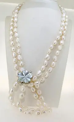 

Hot selling>@@ 0679 Bracelet White Cultured Pearl Beads Shell Flower Clasp -Bride jewelry free shipping