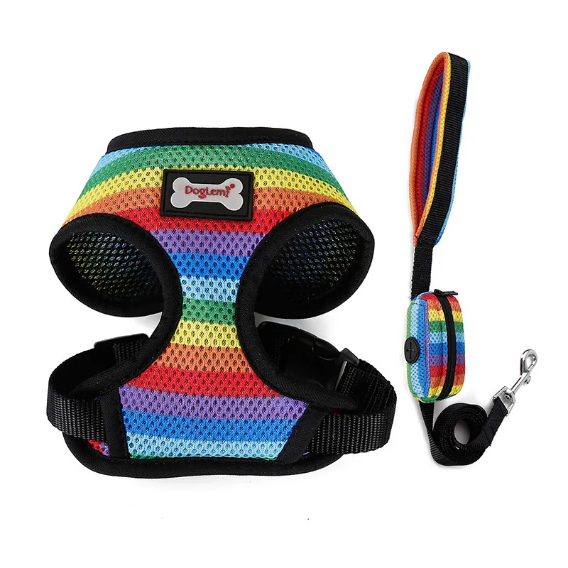 Rainbow Pride Dog Harness Vest With Leash Queerks™