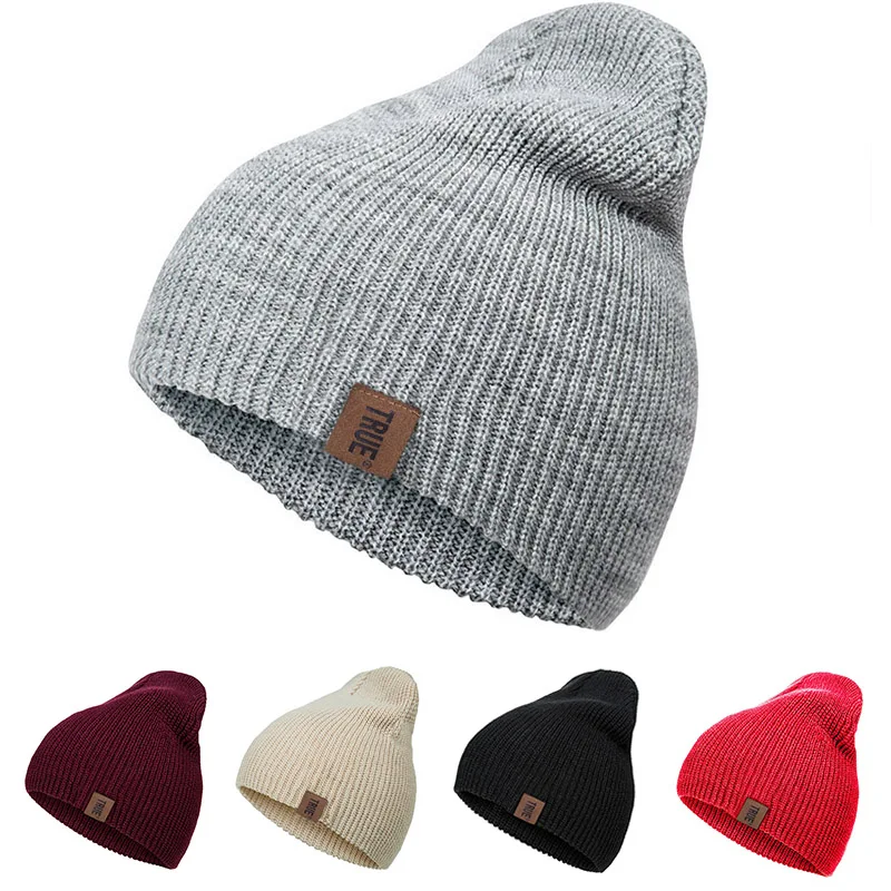 

Winter Knitted Hat For Men Women Hedging Cap Fashion Leather Standard True Headgear Outdoor Travel Sports Warm Decorative Hat