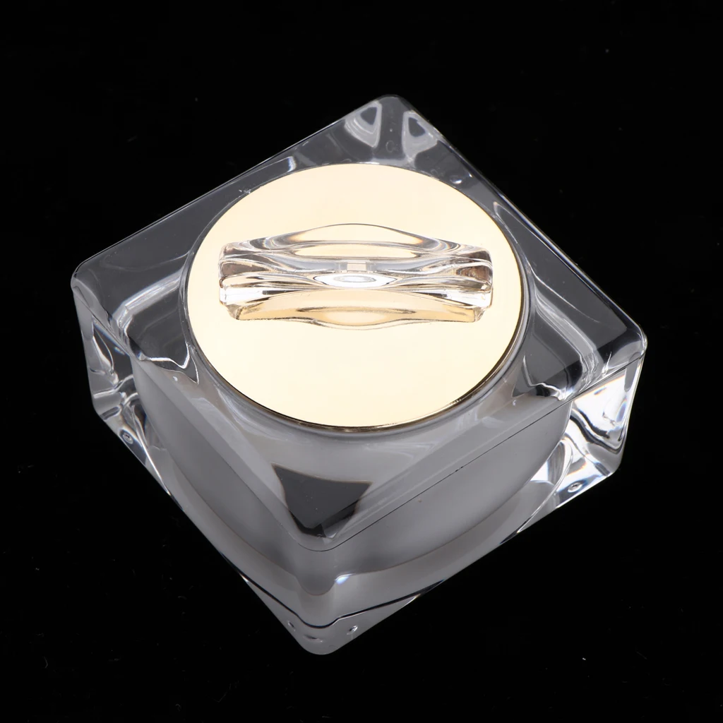 10/15/30 Gram High Grade Acrylic Cosmetic Bottle Makeup Jar Pot Face Eye Cream Container with white inner liners and golden lids