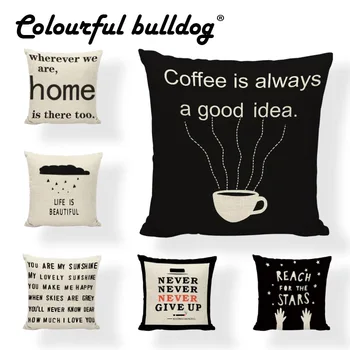 

Black and Beige Letter You Are My Sunshine Cushion Cover Never Give Up Reading Book Study 17 Inch Garden Office Decor Pillowcase