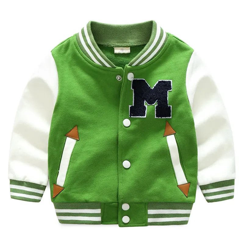 Spring Autumn Baseball Jacket Kids Boys Sweatshirt College Sportswear
