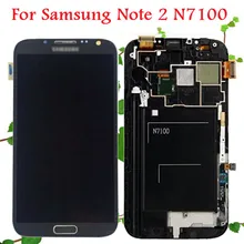 100% Warranty for Samsung Galaxy Note 2 N7100 LCD Display Touch Screen Digitizer with Frame Assembly Replacement