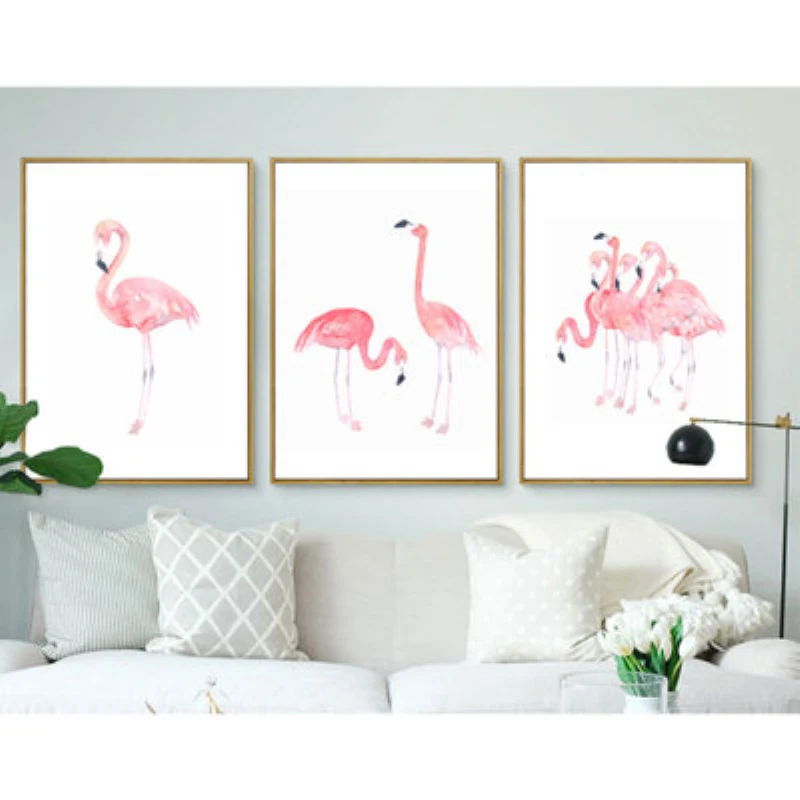 

Wall Art Canvas Painting Pink Flamingo Animal Modern Style Painting Picture Poster For Living Room Bedroom Home Decoration