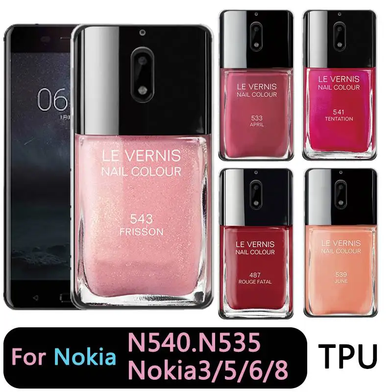 Qmswei Мягкий ТПУ чехол для телефона nokia3 nokia5 nokia6 nokia8 N540 N535 прозрачный цветной лак
