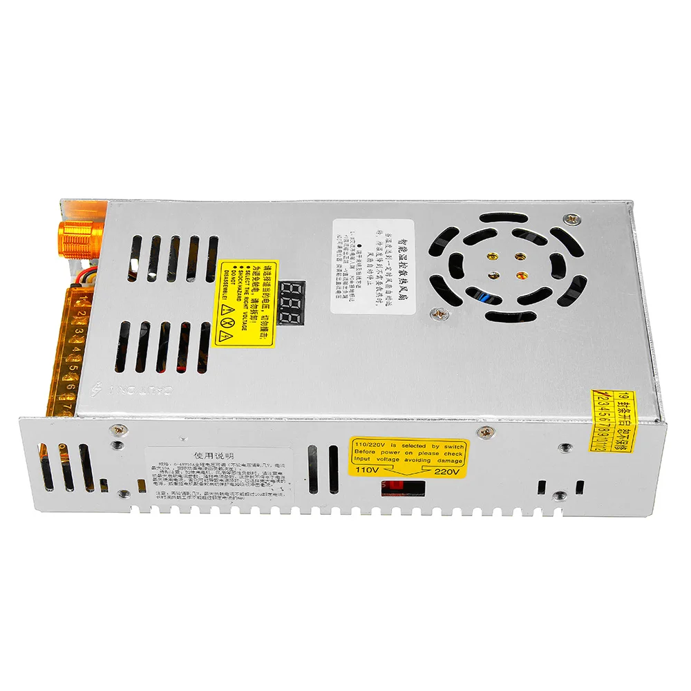 Импульсный источник питания трансформатор Регулируемый AC 110/220V к DC 0-48V 10A 480W с ЖК-дисплеем